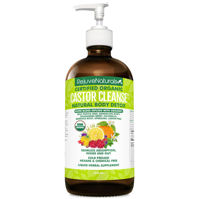 Castor Cleanse™ - 16oz Glass Bottle, USDA Certified Organic