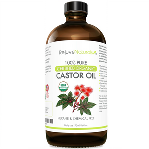 USDA Certified Organic Castor Oil - 16oz Glass Bottle