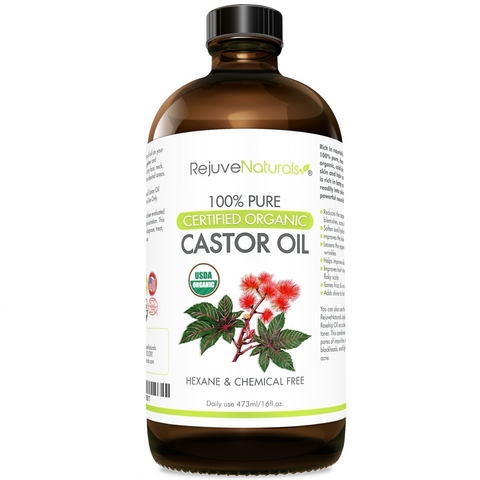 USDA Certified Organic Castor Oil - 16oz Glass Bottle